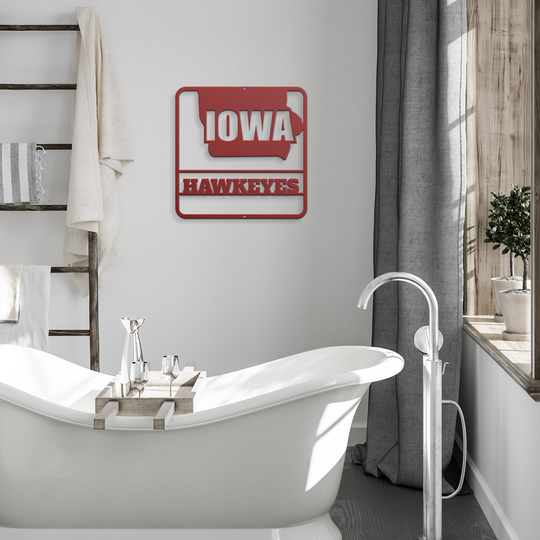 Custom Metal Wall Sign - Indoor Outdoor Decor Iowa map