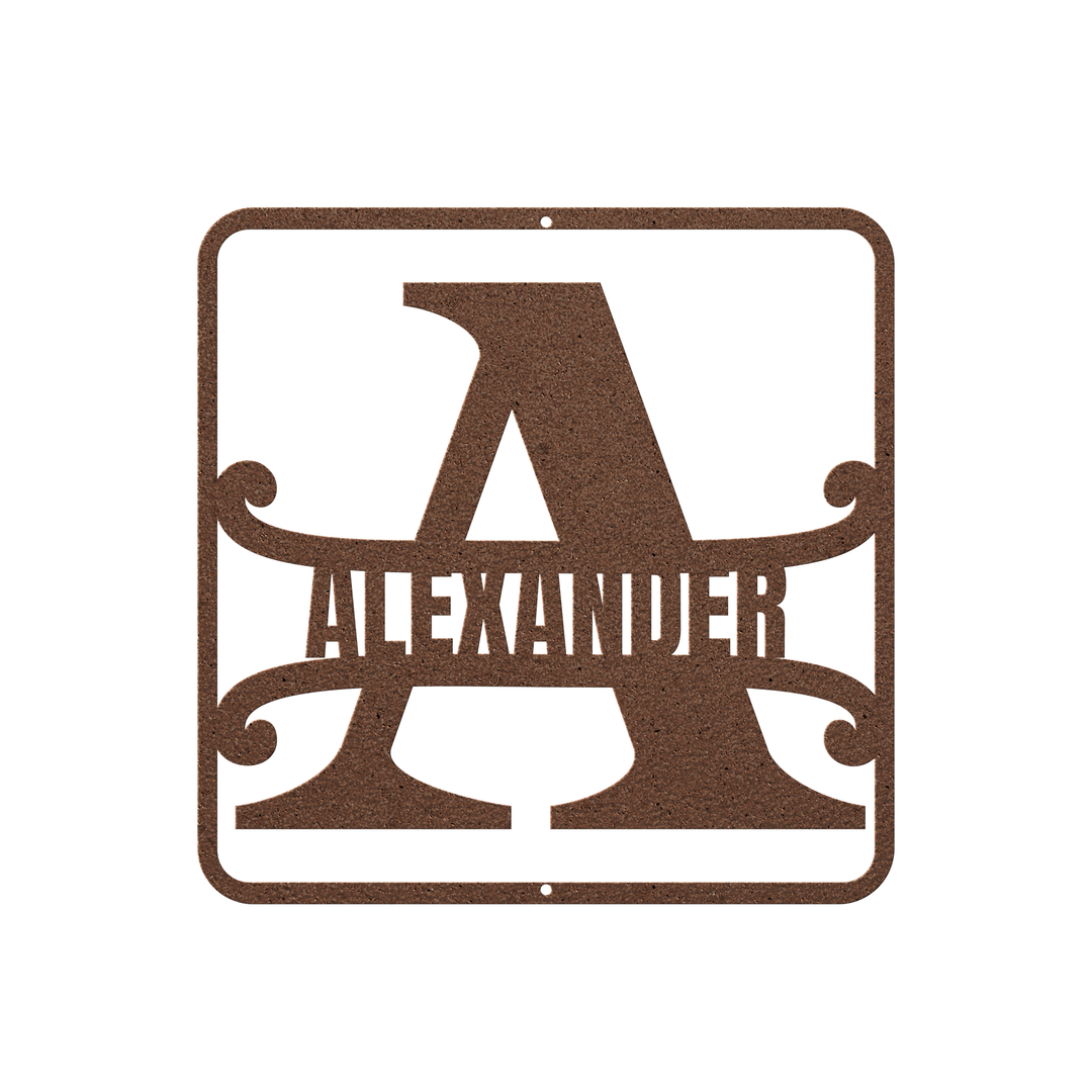 Personalized A  Metal Monogram Sign - Initial Decor