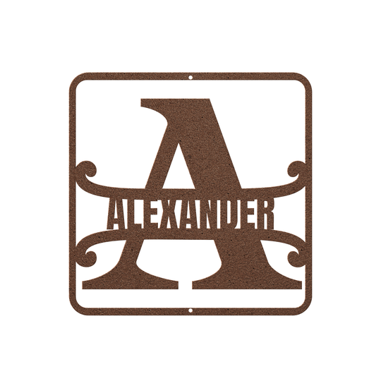 Personalized A  Metal Monogram Sign - Initial Decor