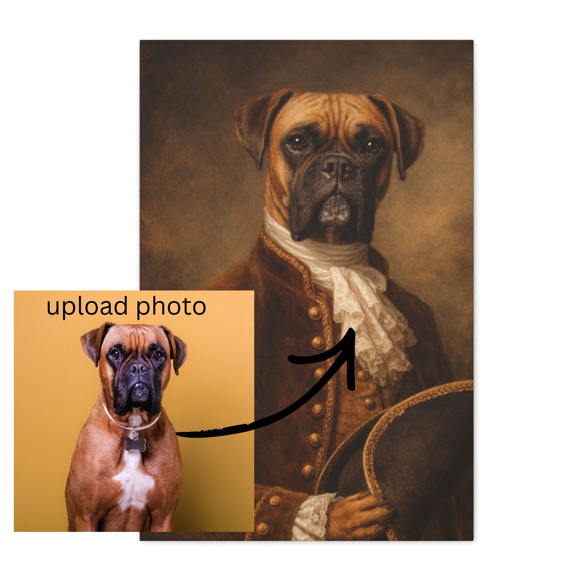 Regal Dog Portrait Canvas - Custom Pet Art Gift - Tailored Wall Expressions