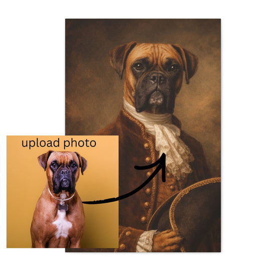 Regal Dog Portrait Canvas - Custom Pet Art Gift