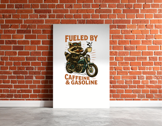Funny Raccoon Motorcycle Metal Sign - Home Decor Gift