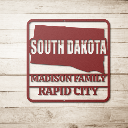 South Dakota Custom Metal Sign - Personalized Outdoor Home Decor