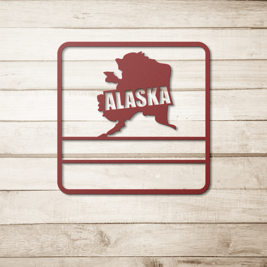 Die-Cut Metal Signs custom map of Alaska