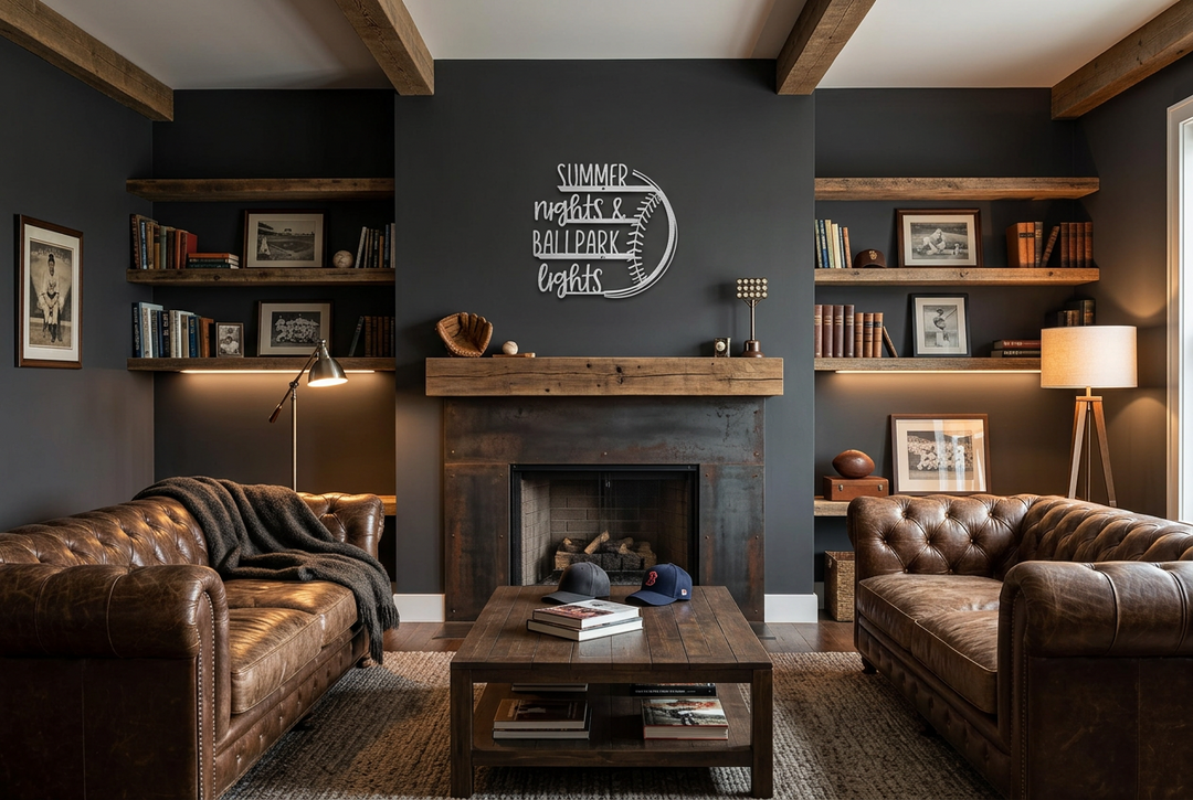 Baseball Metal Wall Art - Sporty Outdoor Decor Gift