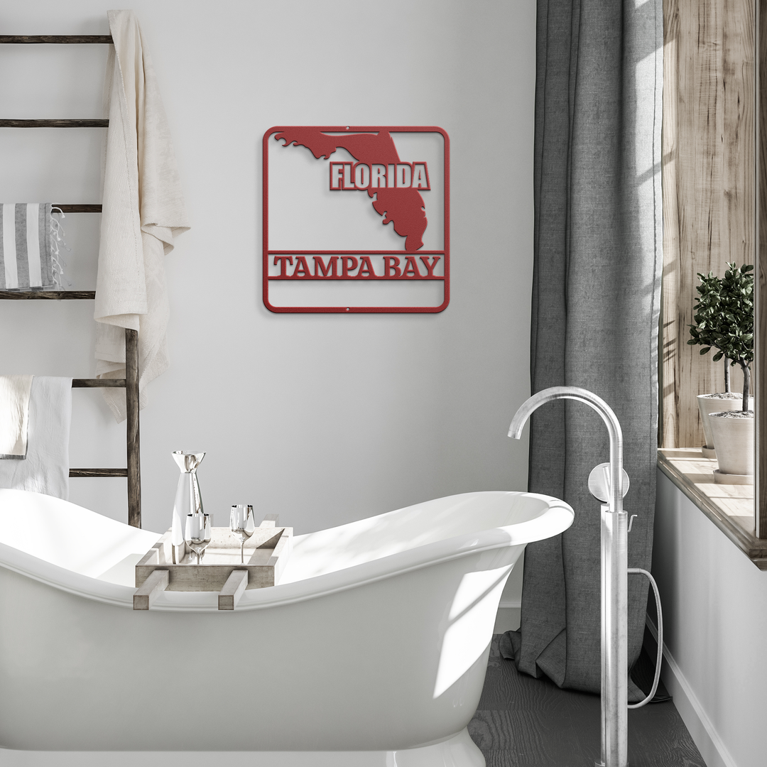 Custom Florida Metal Wall Art - Florida map