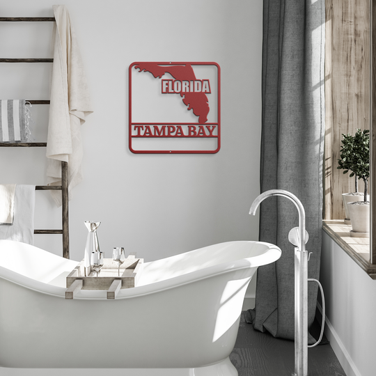 Custom Florida Metal Wall Art - Florida map