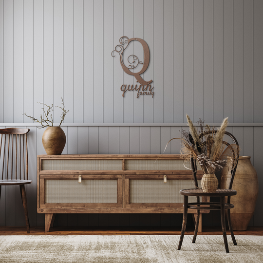 Q monogram Personalized Metal Sign - Family Name Wall Art