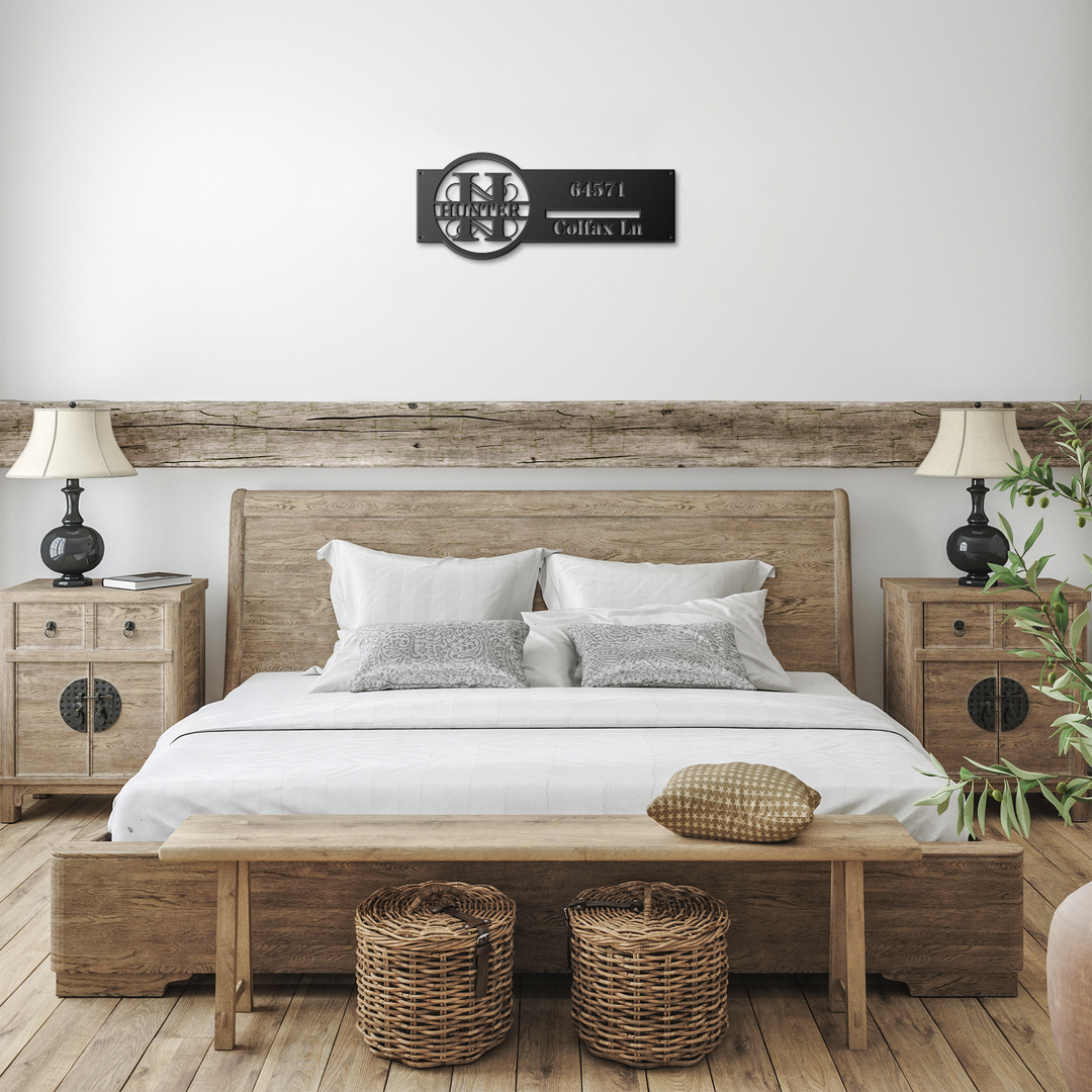 H Personalized Die-Cut Metal Address Sign