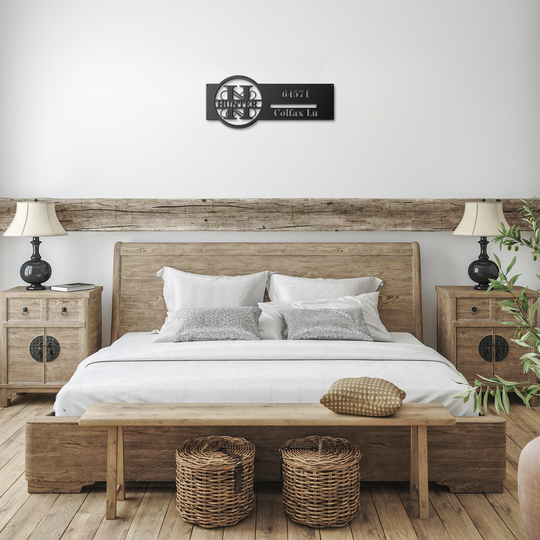 H Personalized Die-Cut Metal Address Sign
