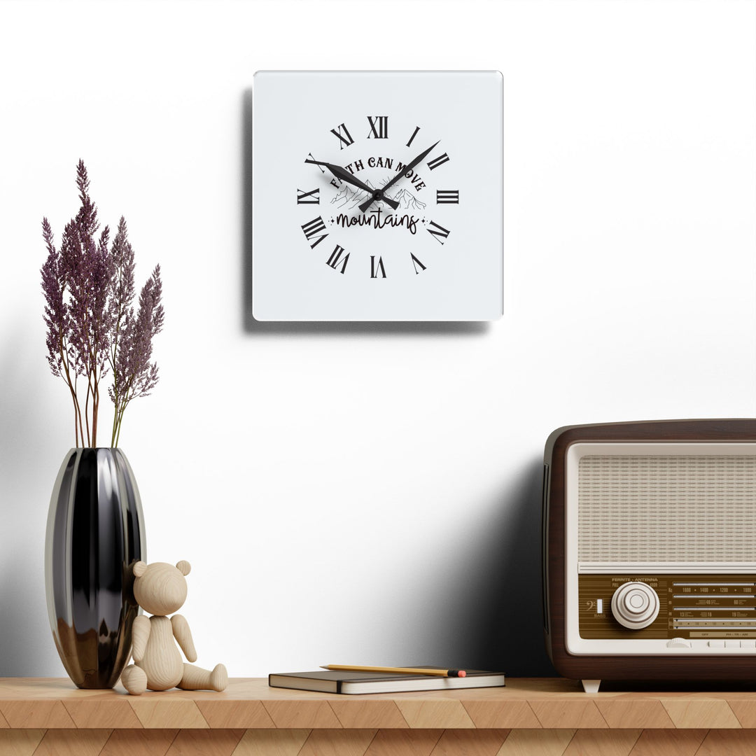 Acrylic Wall Clock with faith and inspiration