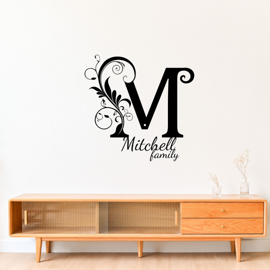 M metal monogram Personalized Metal Sign - Family Name Wall Art
