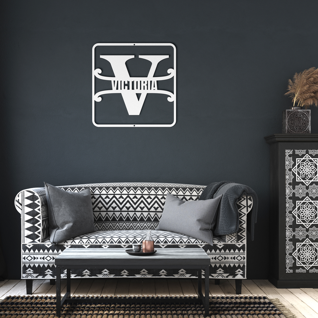 split monogram V PERSONALIZED - Tailored Wall Expressions
