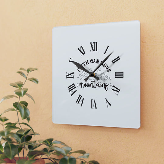 Acrylic Wall Clock with faith and inspiration