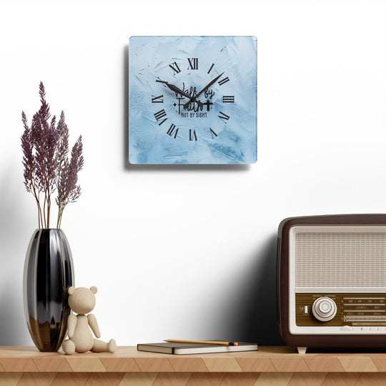 Acrylic Wall Clock with inspirational quote