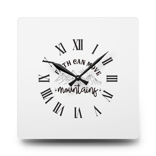 Acrylic Wall Clock with faith and inspiration