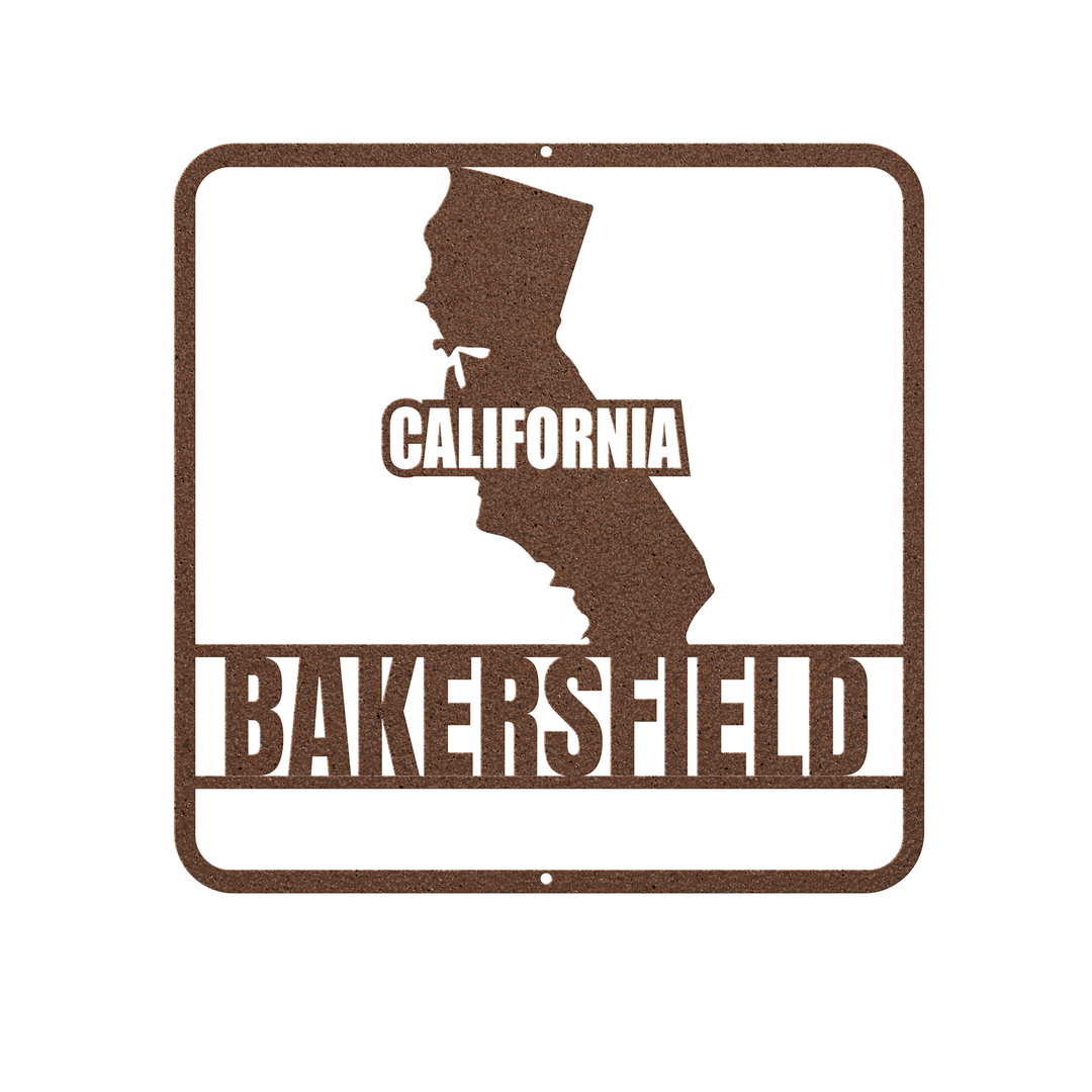 California Custom Metal State Sign, Personalized Wall Art