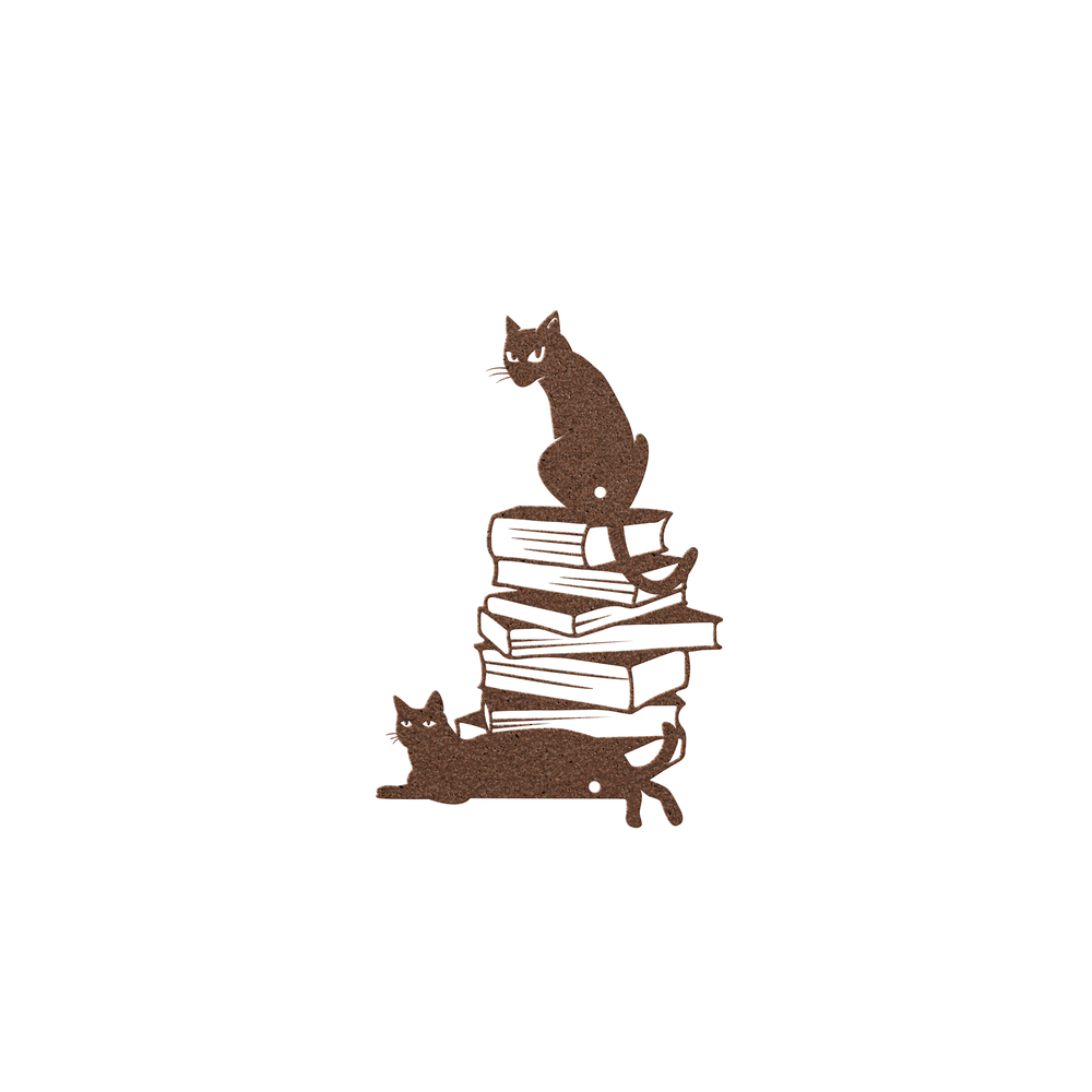 Cats on Books Metal Wall Art - Elegant Home Decor