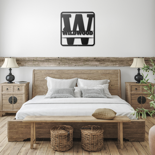 Metal Signs split monogram W PERSONALIZED Wall Art AnywherePOD