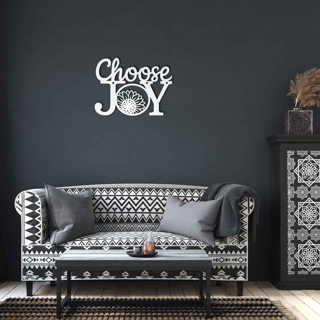 Choose Joy Metal Sign - Inspirational Farmhouse Wall Art