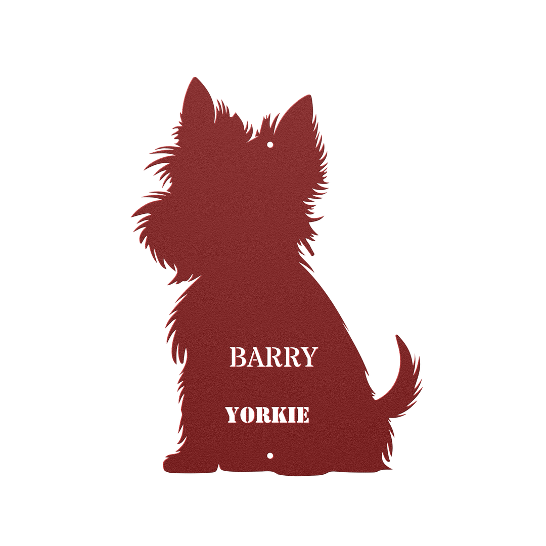 Yorkie Metal Wall Art - Custom Dog Silhouette Sign
