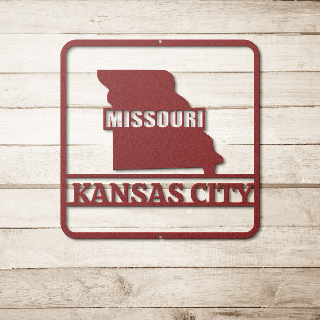 Die-Cut Metal Signs custom map of Missouri PERSONALIZED