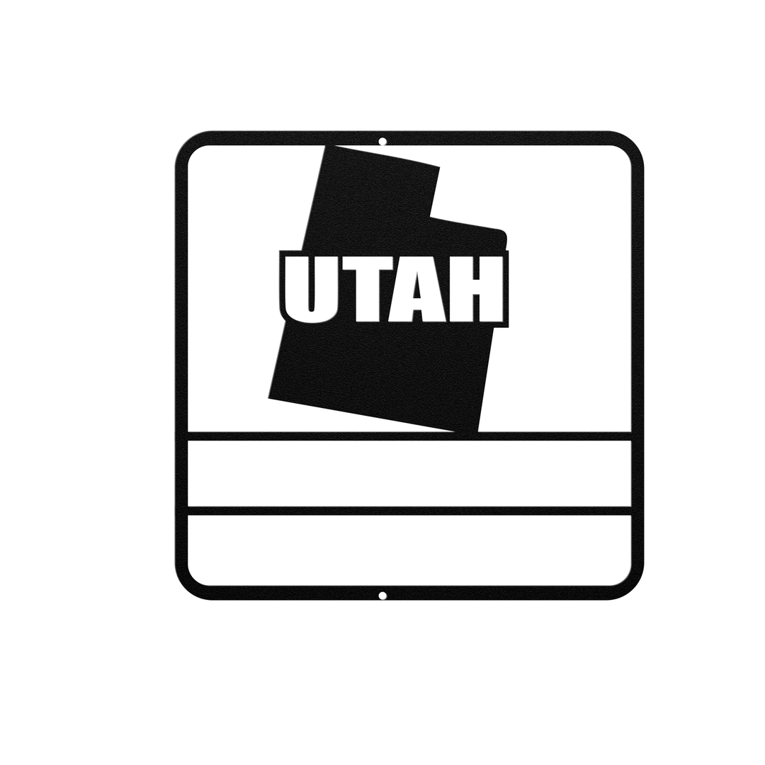 Die-Cut Metal Signs custom map of Utah