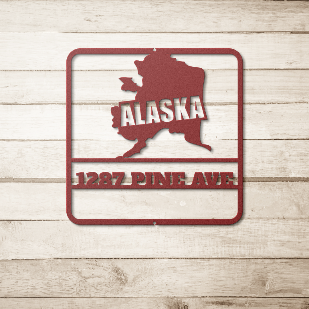 Alaska Custom Outdoor Metal Sign - Personalized Home Decor