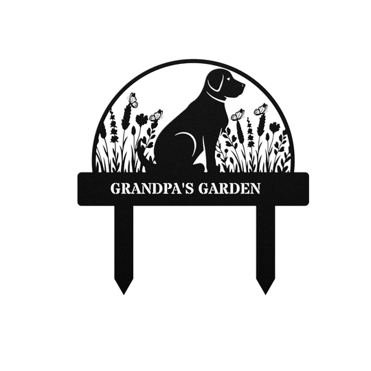 Custom Dog Metal Garden Sign - Personalized Pet