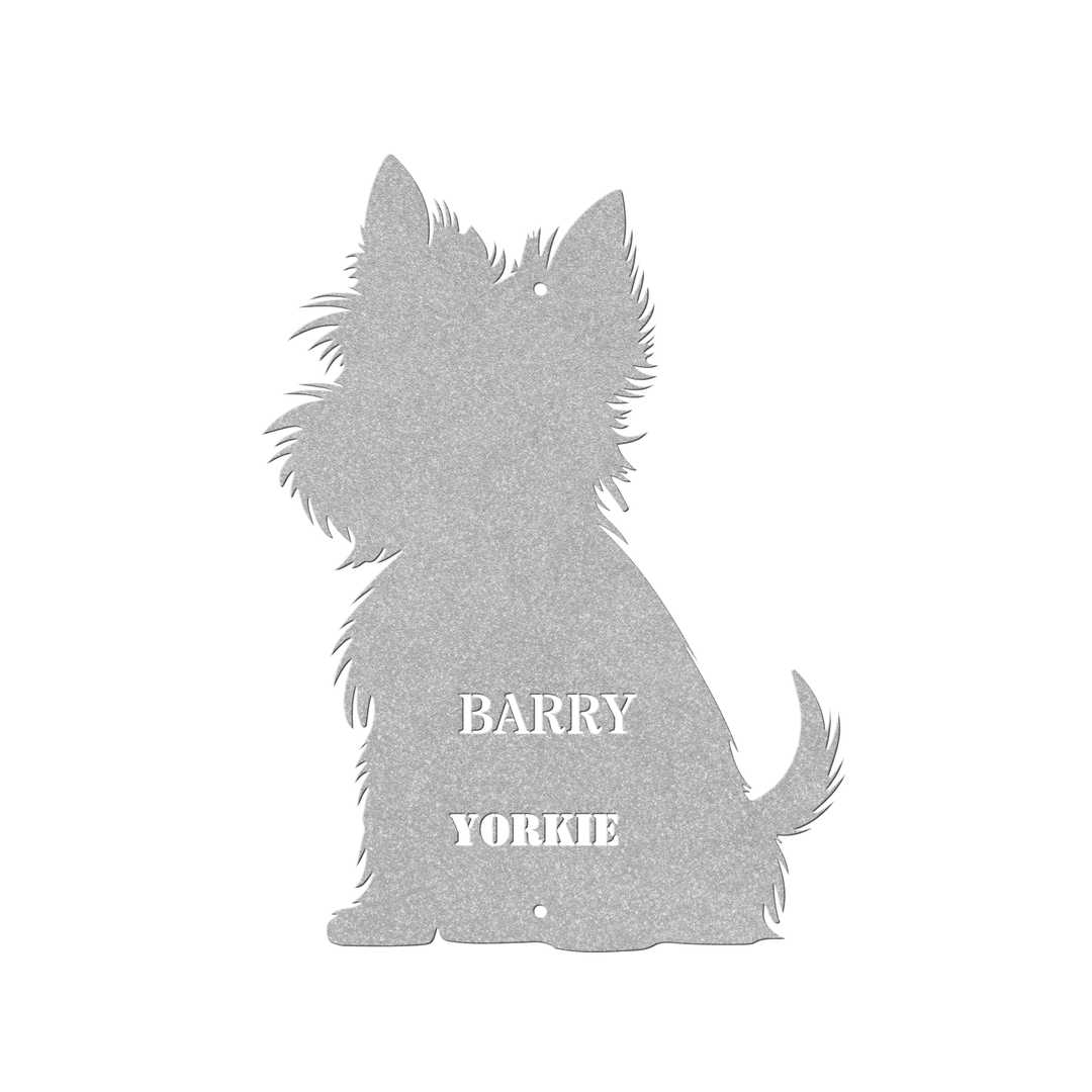 Yorkie Metal Wall Art - Custom Dog Silhouette Sign