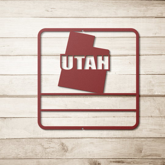 Die-Cut Metal Signs custom map of Utah