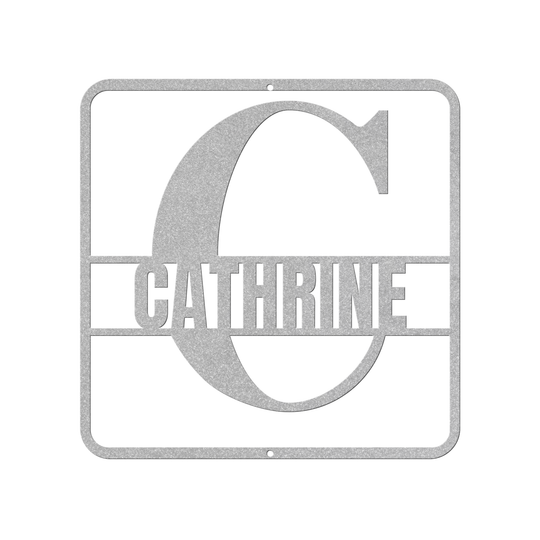 Metal Signs split monogram C personalized