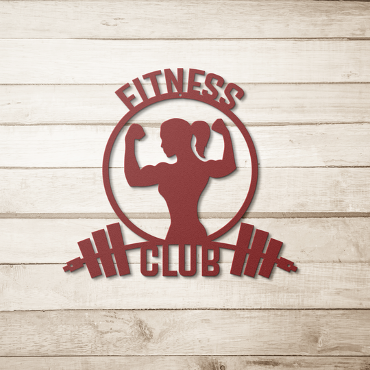 Die-Cut Metal Signs featuring fitness image