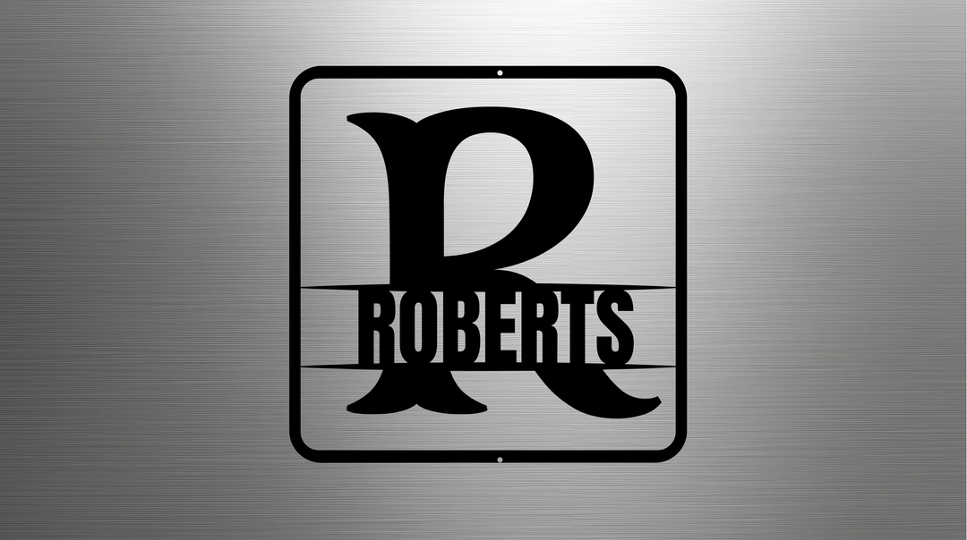 split monogram R personalized