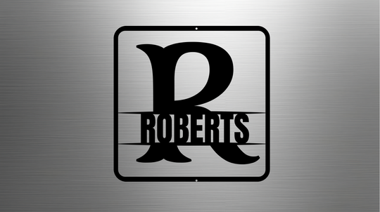 split monogram R personalized