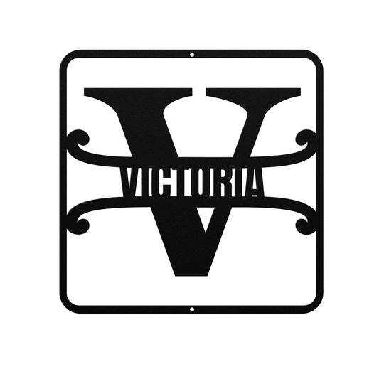 split monogram V PERSONALIZED - Tailored Wall Expressions