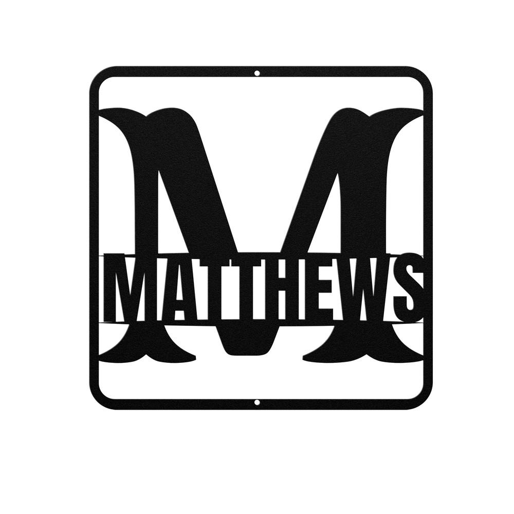 Custom Monogram Personalized M Family Name Sign, Modern Home Decor, Indoor & Outdoor Decor, Elegant Steel Wall Accent, Housewarming Gift - Tailored Wall Expressions