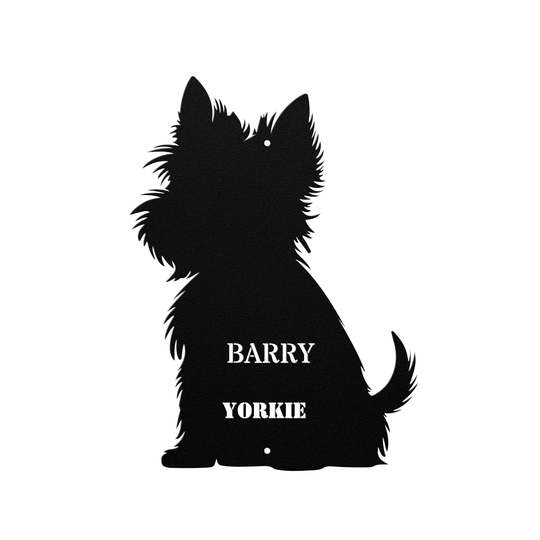 Yorkie Metal Wall Art - Custom Dog Silhouette Sign