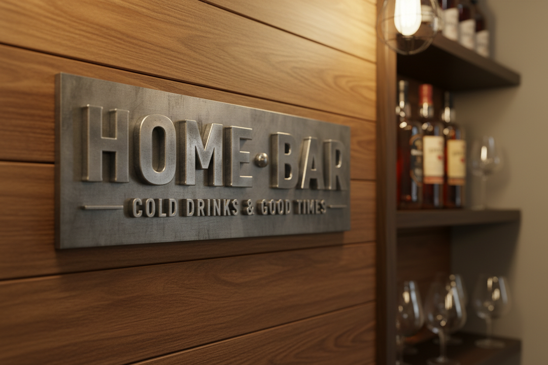 Home Bar Canvas Wall Art, Cold Drinks &amp; Good Times