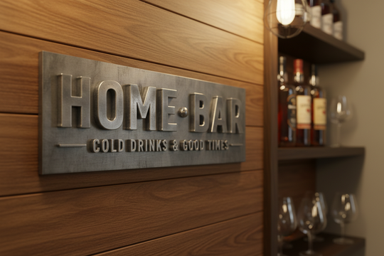 Home Bar Canvas Wall Art, Cold Drinks &amp; Good Times