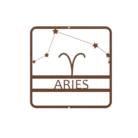 Zodiac Theme Metal Wall Art - Aries Constellation