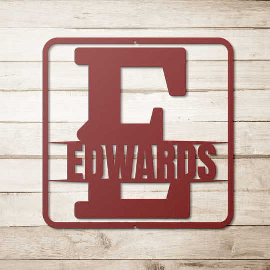 split monogram E personalized