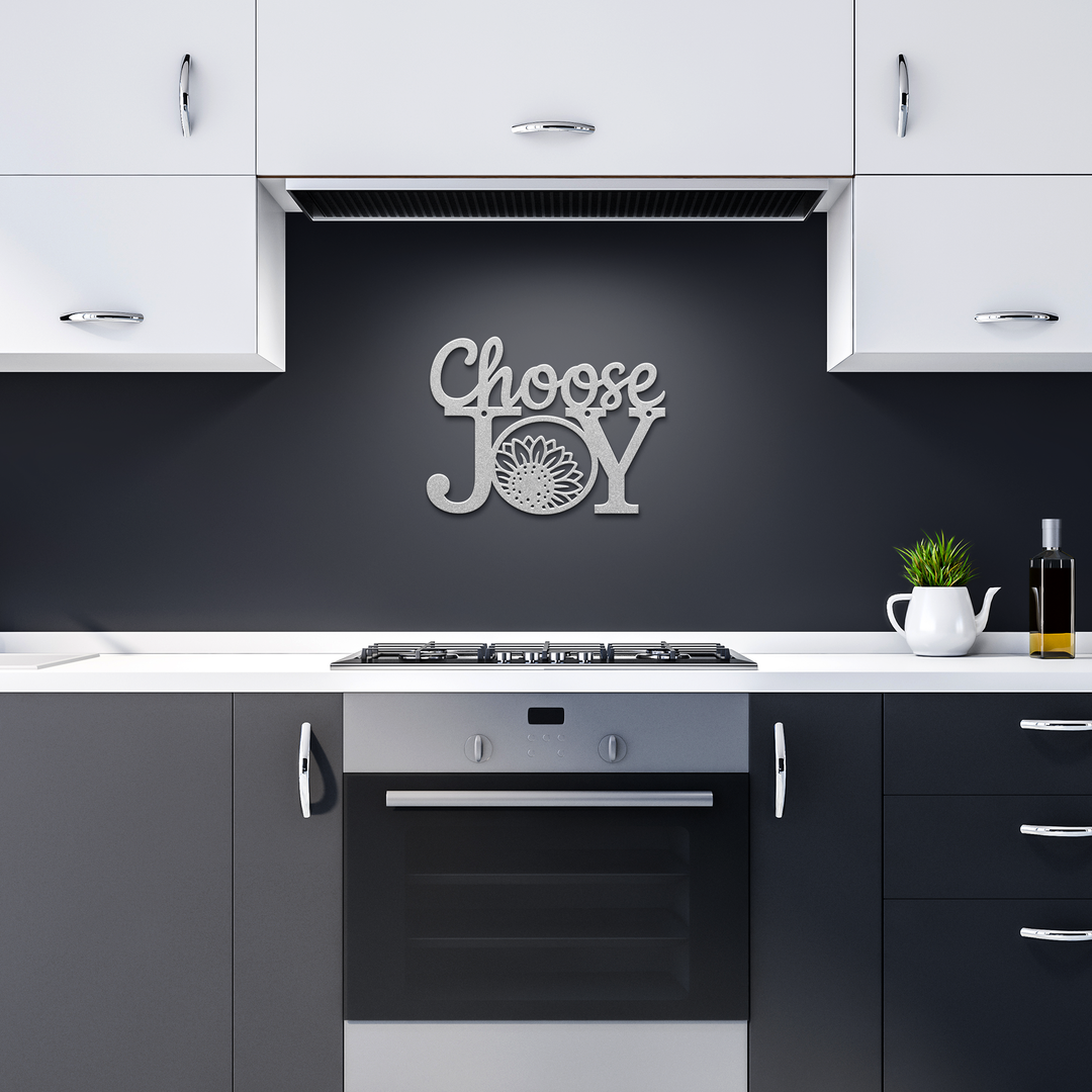 Choose Joy Metal Sign - Inspirational Farmhouse Wall Art