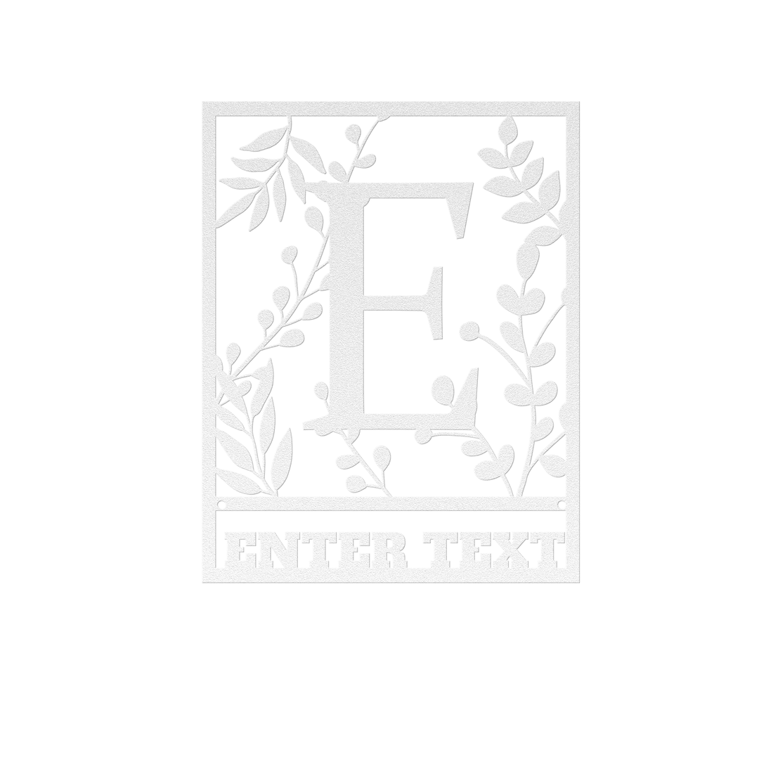 Die-Cut Metal Signs Floral monogram E