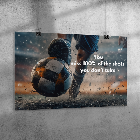 Poster: 36x24 motivational, soccer player Wall Art AnywherePOD