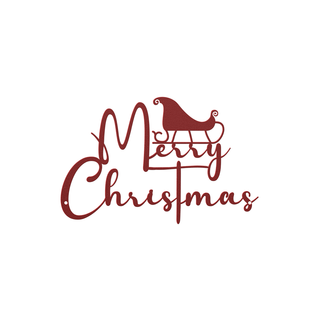 Merry Christmas Metal Wall Art for Holiday Entryway Decor