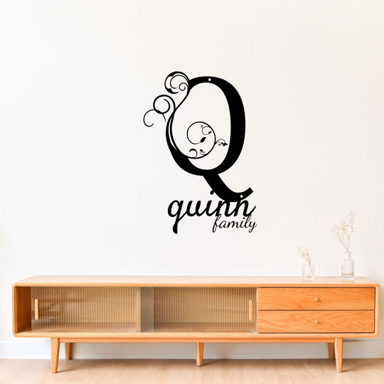 Q monogram Personalized Metal Sign - Family Name Wall Art