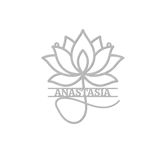Custom Metal Lotus Wall Art - Personalized Home Decor