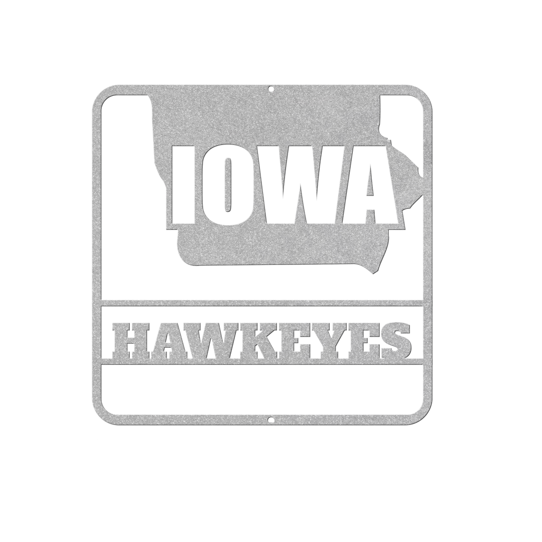 Custom Metal Wall Sign - Indoor Outdoor Decor Iowa map