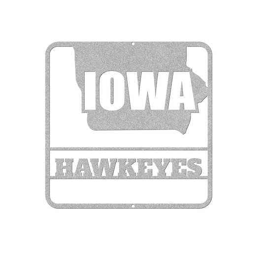 Custom Metal Wall Sign - Indoor Outdoor Decor Iowa map